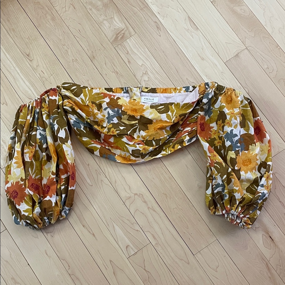 Amalie The Label Showpo Floral Off-Shoulder Blouse size 12 Ariesey - Picture 3 of 16